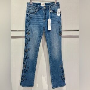 Brand New, Never been worn Driftwood jeans with black vibe embroidery size 26